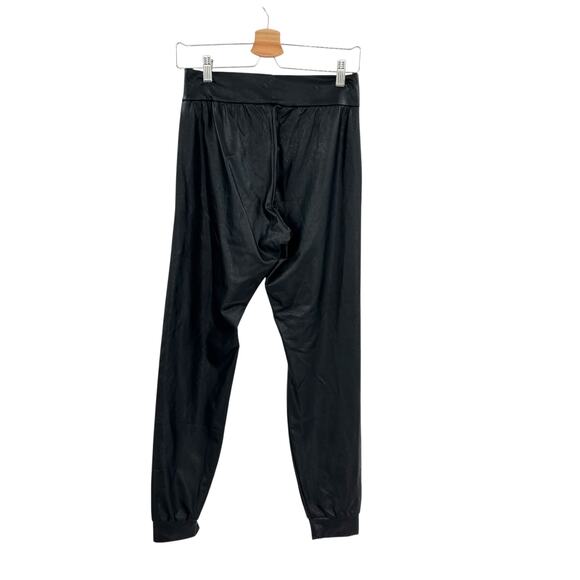 Commando Faux Leather Joggers Pants Pull-On Stretch Tapered Black Size‎ Small - Picture 4 of 10